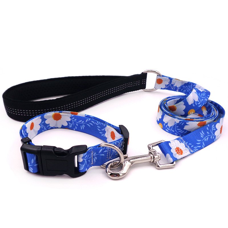 OKKPETS Hot Sale Wholesale In Stock Custom Logo Pattern Polyester Soft Dog Training Collar Breathable Adjustable Pets Collars