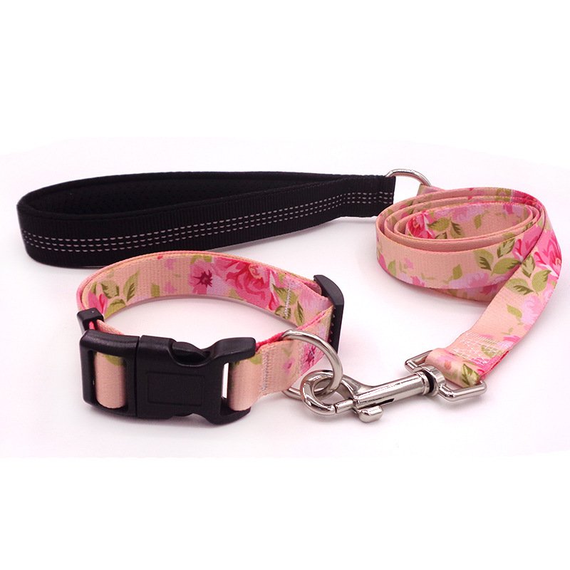 OKKPETS Hot Sale Wholesale In Stock Custom Logo Pattern Polyester Soft Dog Training Collar Breathable Adjustable Pets Collars