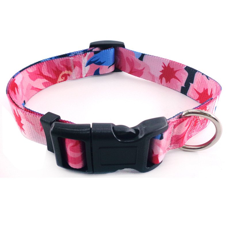 OKKPETS Hot Sale Wholesale In Stock Custom Logo Pattern Polyester Soft Dog Training Collar Breathable Adjustable Pets Collars