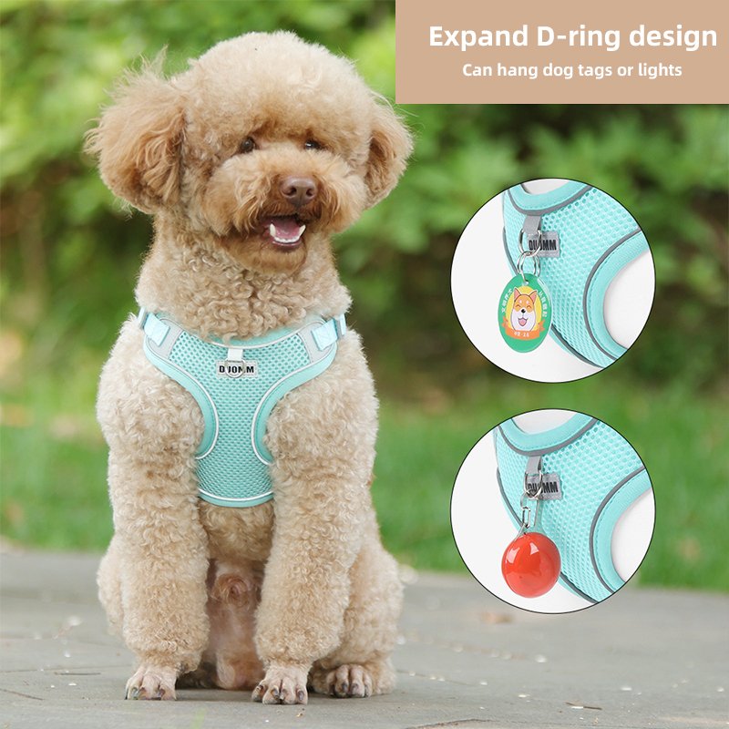 Custom Logo Luxury Pet Dog Accessories Products Supplie Retractable Dog Collar Leash Wire Training Harness Set For Dogs