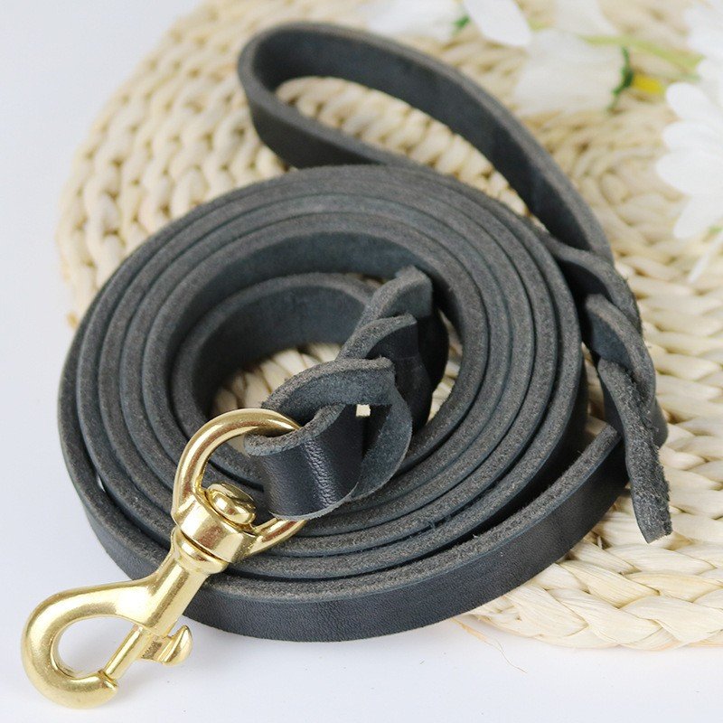 2024 Hot Sell High Quality Custom Luxury Strong Durable Heavy Duty Pet Leather Rope Dog Leash Lead