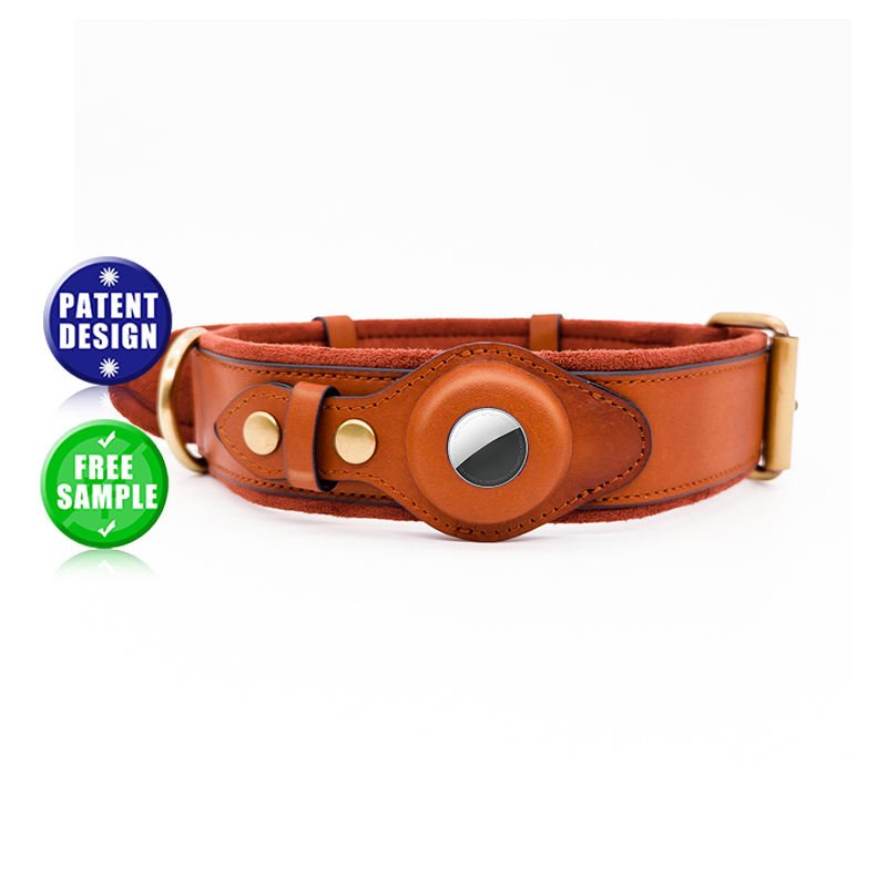 NEWPET Wholesale Custom Private Label In Bulk Padded Adjustable Wide Genuine Leather Dog Collar for Large Dog