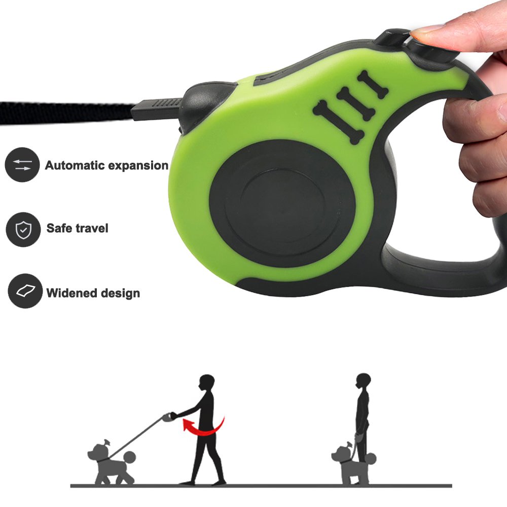 Automatic Retractable 3m/5 Dog Leash Leather Dog Leash And Collar Pet Leash And Harness Set For Lead Extension