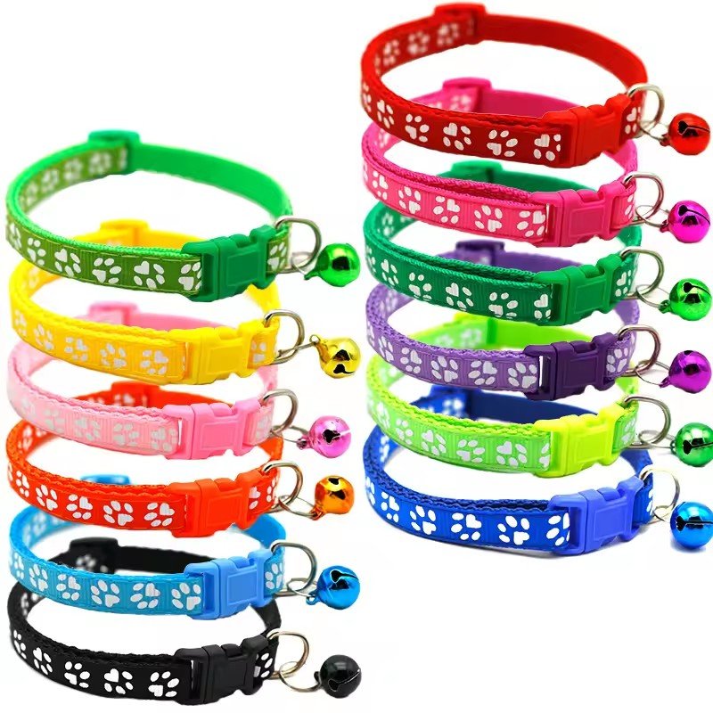 Free sample Cat Collar with Bell Adjustable Pet Collars cheap colorful necklace for small dogs and cats Breakaway Collar