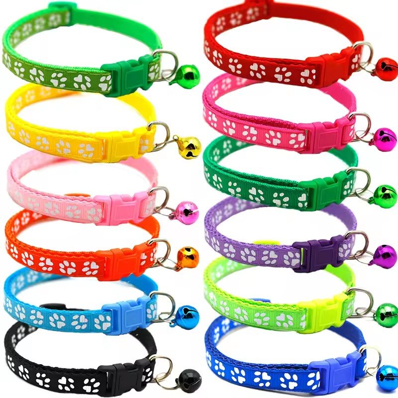 Free sample Cat Collar with Bell Adjustable Pet Collars cheap colorful necklace for small dogs and cats Breakaway Collar