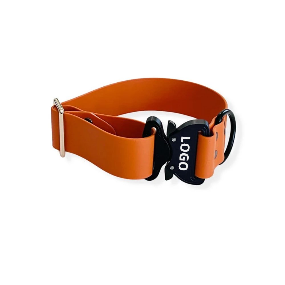 Pet Supplies Custom Logo Durable Metal Quick Release Buckle Adjustable Waterproof PVC Dog Outdoor Training Collar