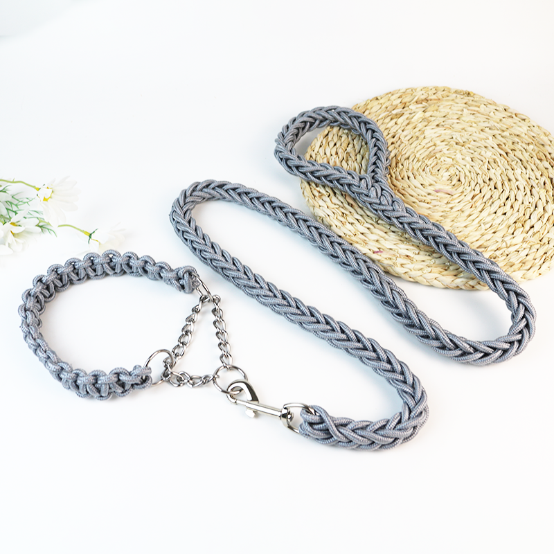 Premium Quality pet lead leash with collar dog collar leash set.