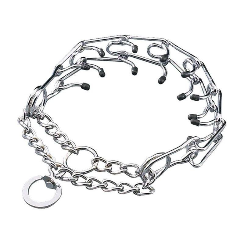 Manufacturer stock double ring stainless steel dog chain removable training stimulation collar metal P chain collar