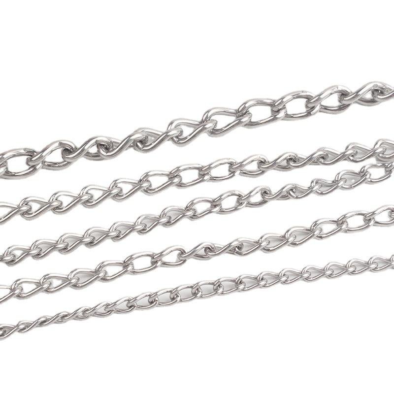 Manufacturer stock double ring stainless steel dog chain removable training stimulation collar metal P chain collar