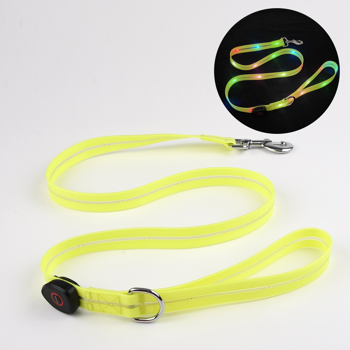 Waterproof Flashing Light Up Pet Collar USB Rechargeable led dog leash luminous Walking Night Glowing dog leash and collar set