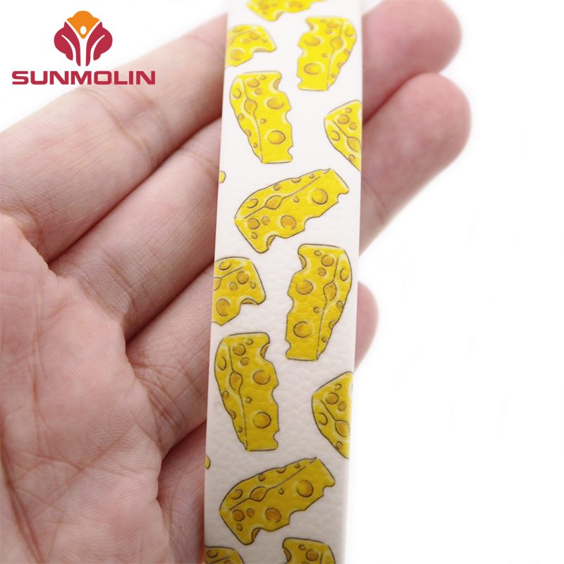 Leather texture soft custom print abrasion resistant pvc silicone coated webbing strap for dog leash