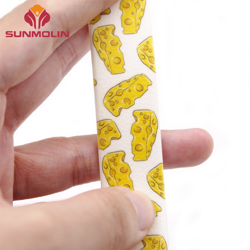 Leather texture soft custom print abrasion resistant pvc silicone coated webbing strap for dog leash