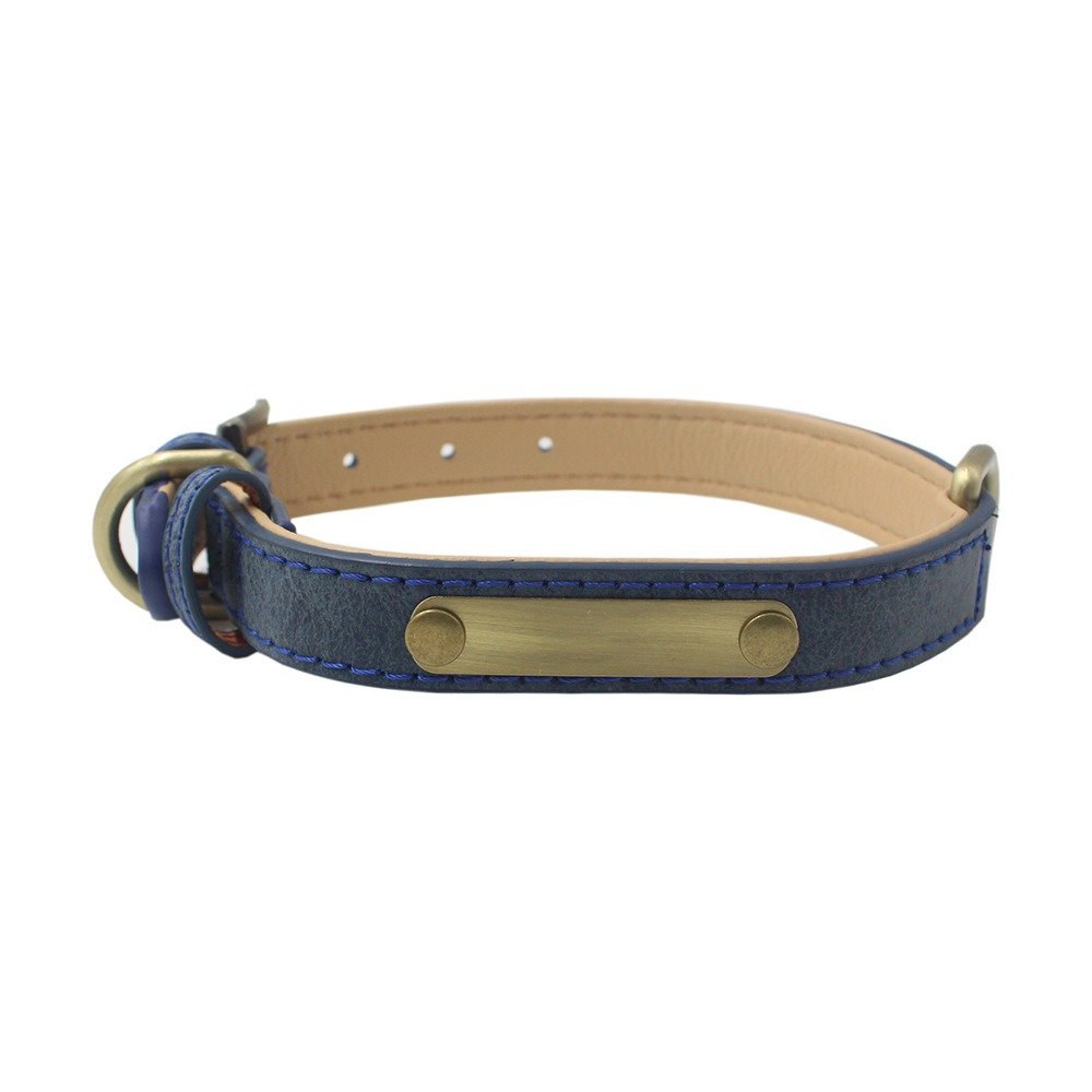 Soft Padded PU Leather Pet Collar for Cats and Dogs - Waterproof and Durable Vegan Leather Collar with Classic Design