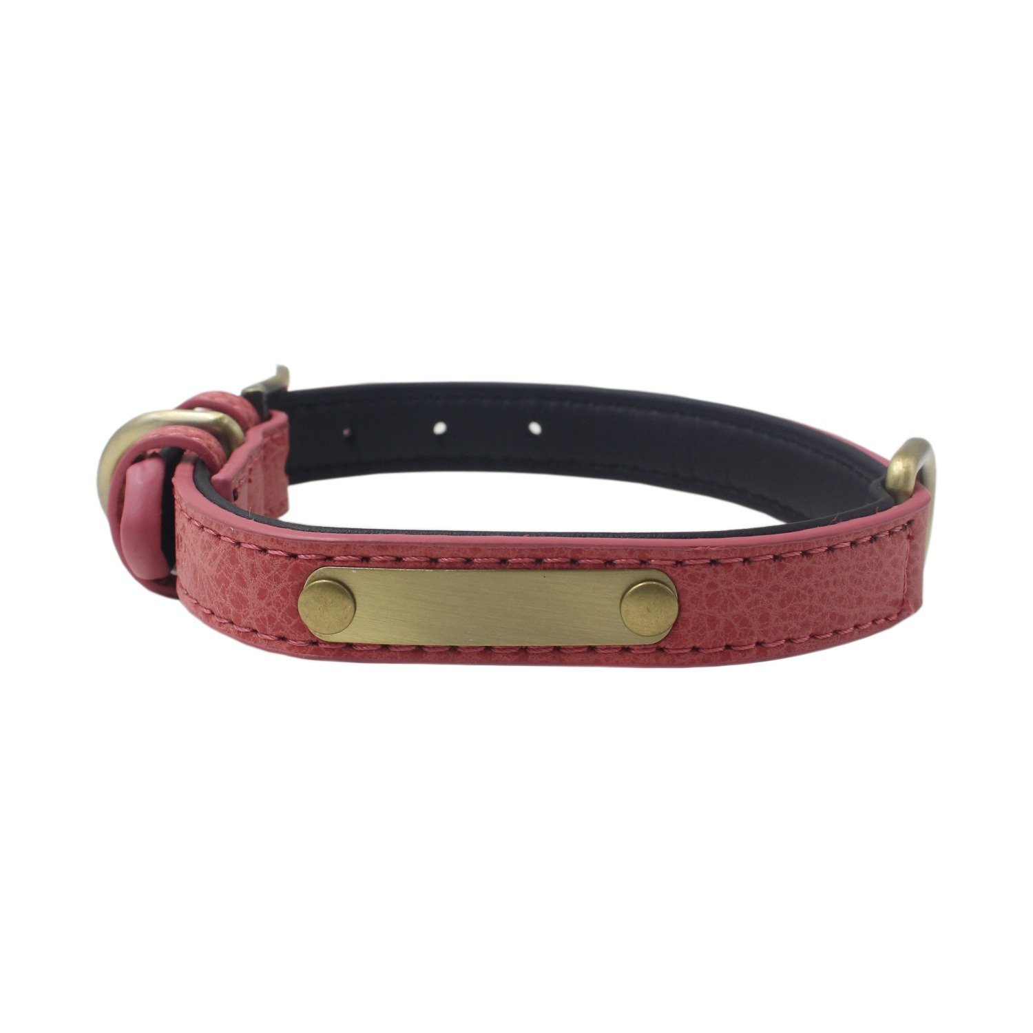 Soft Padded PU Leather Pet Collar for Cats and Dogs - Waterproof and Durable Vegan Leather Collar with Classic Design