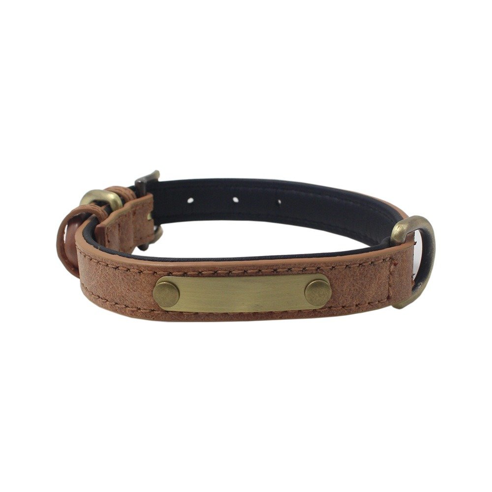 Soft Padded PU Leather Pet Collar for Cats and Dogs - Waterproof and Durable Vegan Leather Collar with Classic Design