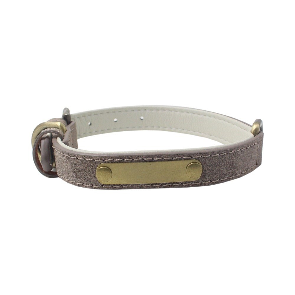 Soft Padded PU Leather Pet Collar for Cats and Dogs - Waterproof and Durable Vegan Leather Collar with Classic Design