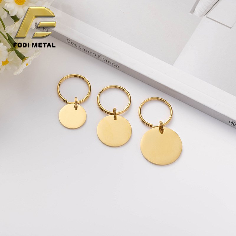 PLB01 Stainless steel anti-lost belt ring neck collar glossy simple metal cat dog pet tag