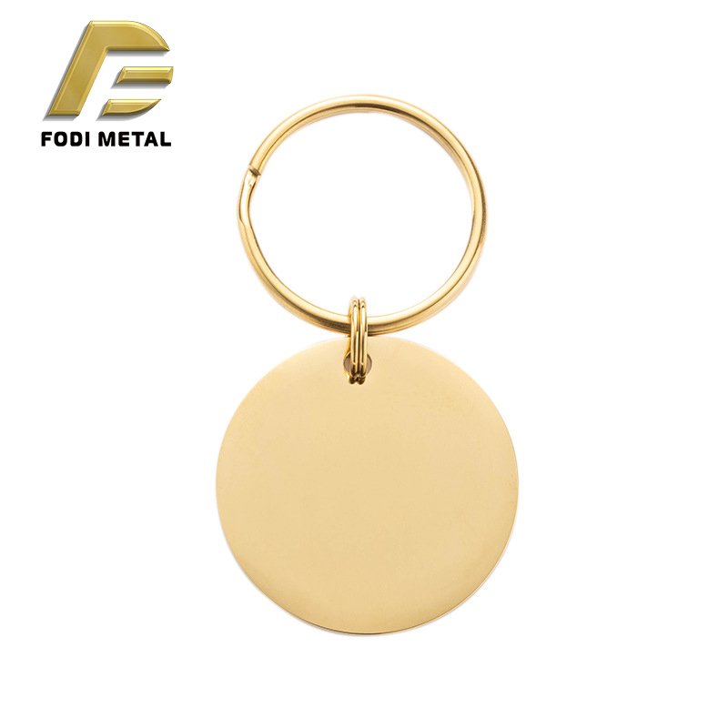 PLB01 Stainless steel anti-lost belt ring neck collar glossy simple metal cat dog pet tag