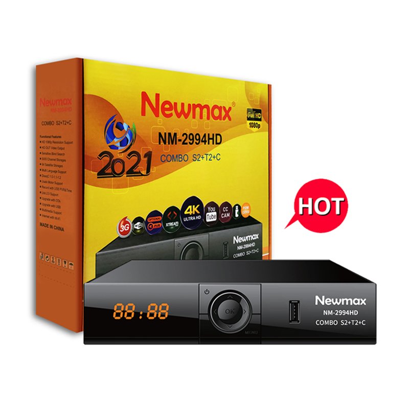 NEWMAX NM-2994HD New arrival dvb s2 h.265/hevc sunplus 2507l set top box satellite receiver