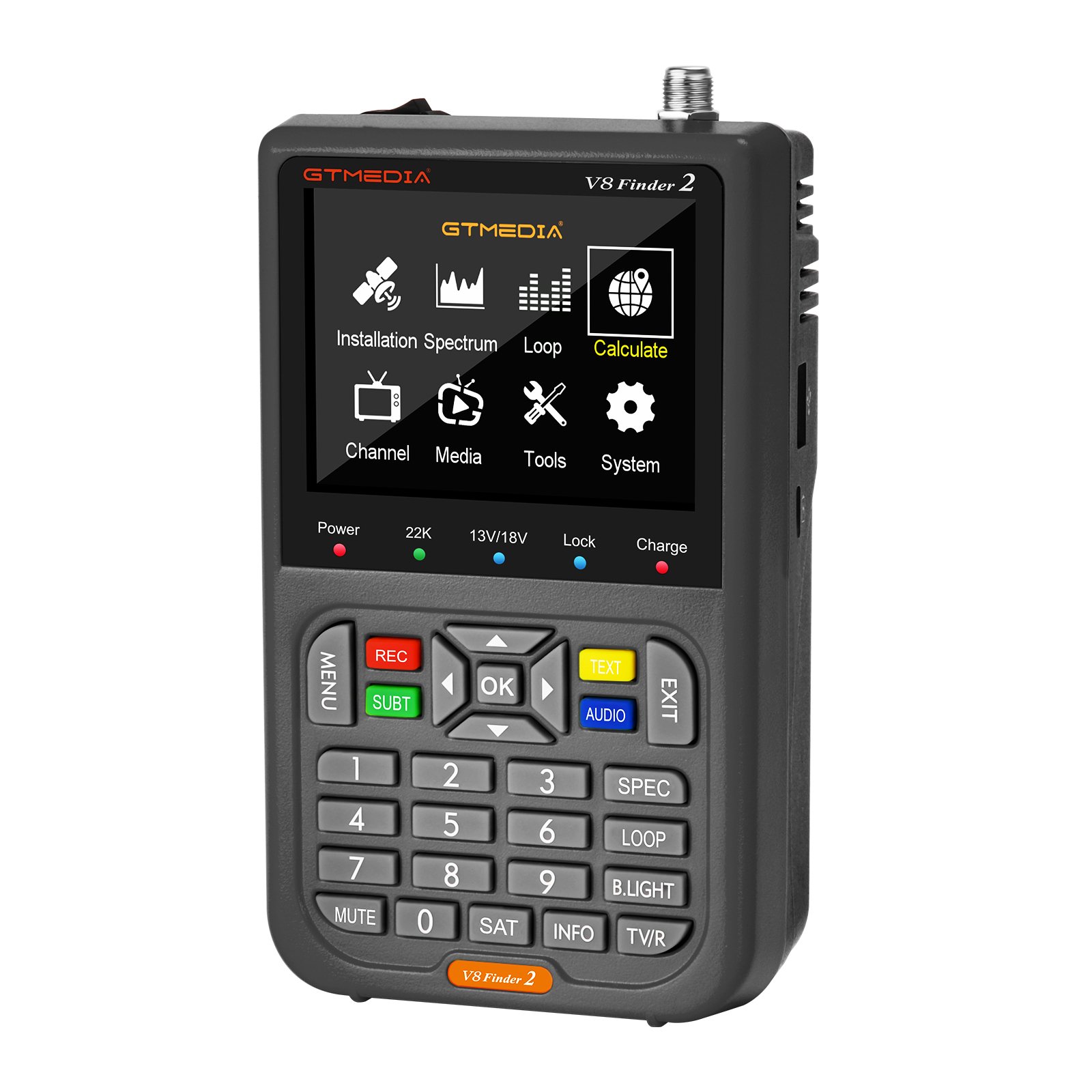 GTmedia V8 Finder2 H.265 DVB S2X Full HD Digital Satellite Finder With 3.5 Inch LCD Screen Speaker Set top box