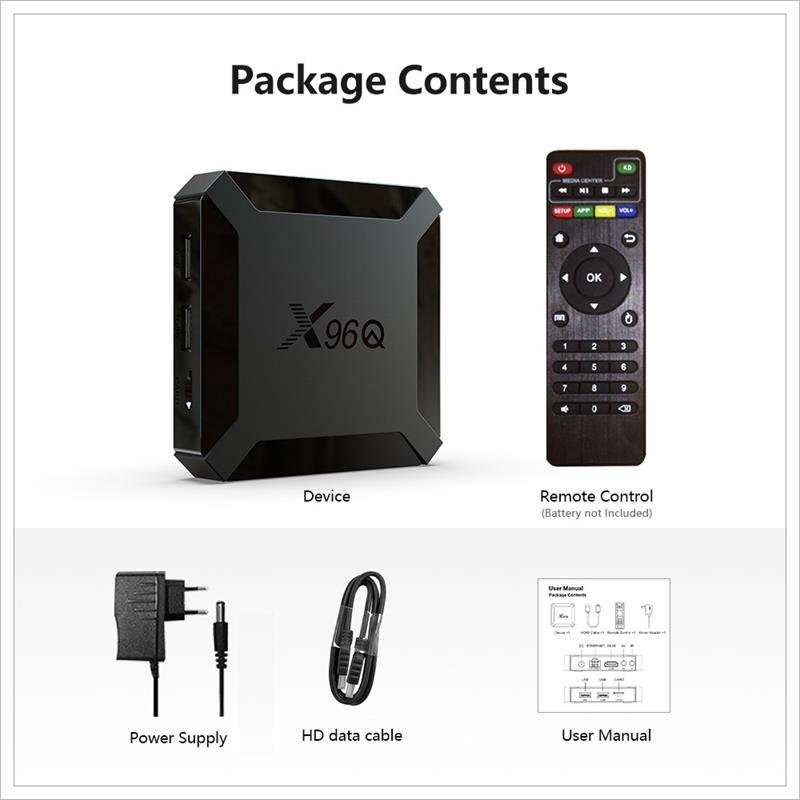 Set-top boxes X96Q Pro Tv Box Android 10.0 4K 3D Smart IPTV Box 2gb Ram 16gb Rom