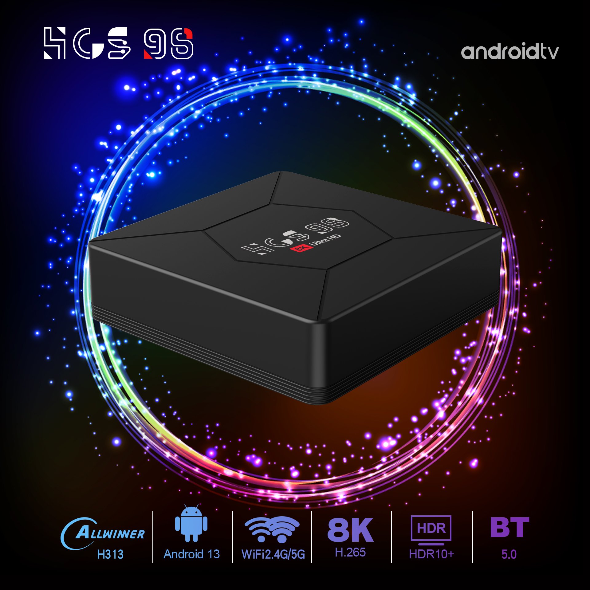 Provider support free test smart set top box hcs98 Allwinner H313 tv box android 13 8k HD play set-top box android 13