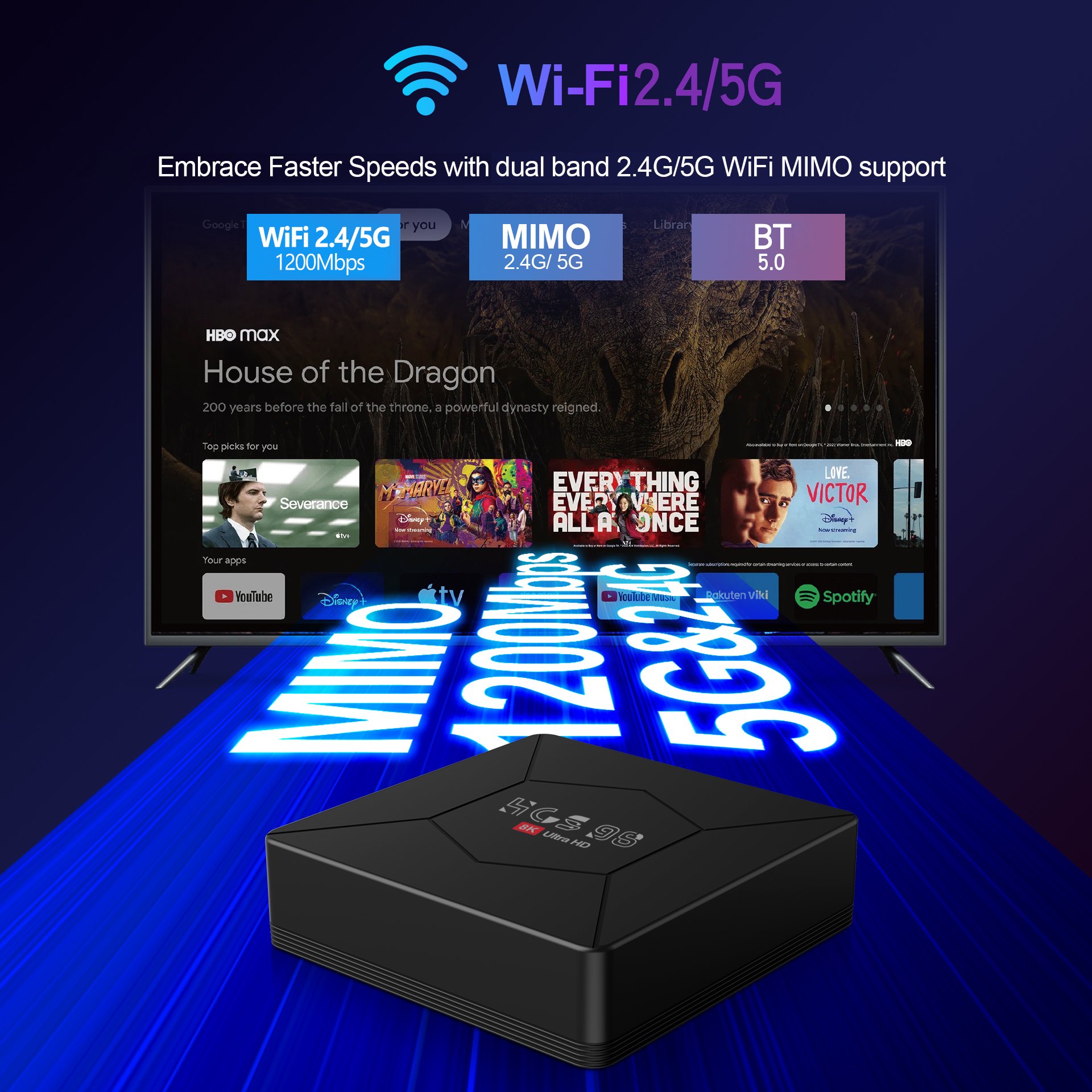 Provider support free test smart set top box hcs98 Allwinner H313 tv box android 13 8k HD play set-top box android 13