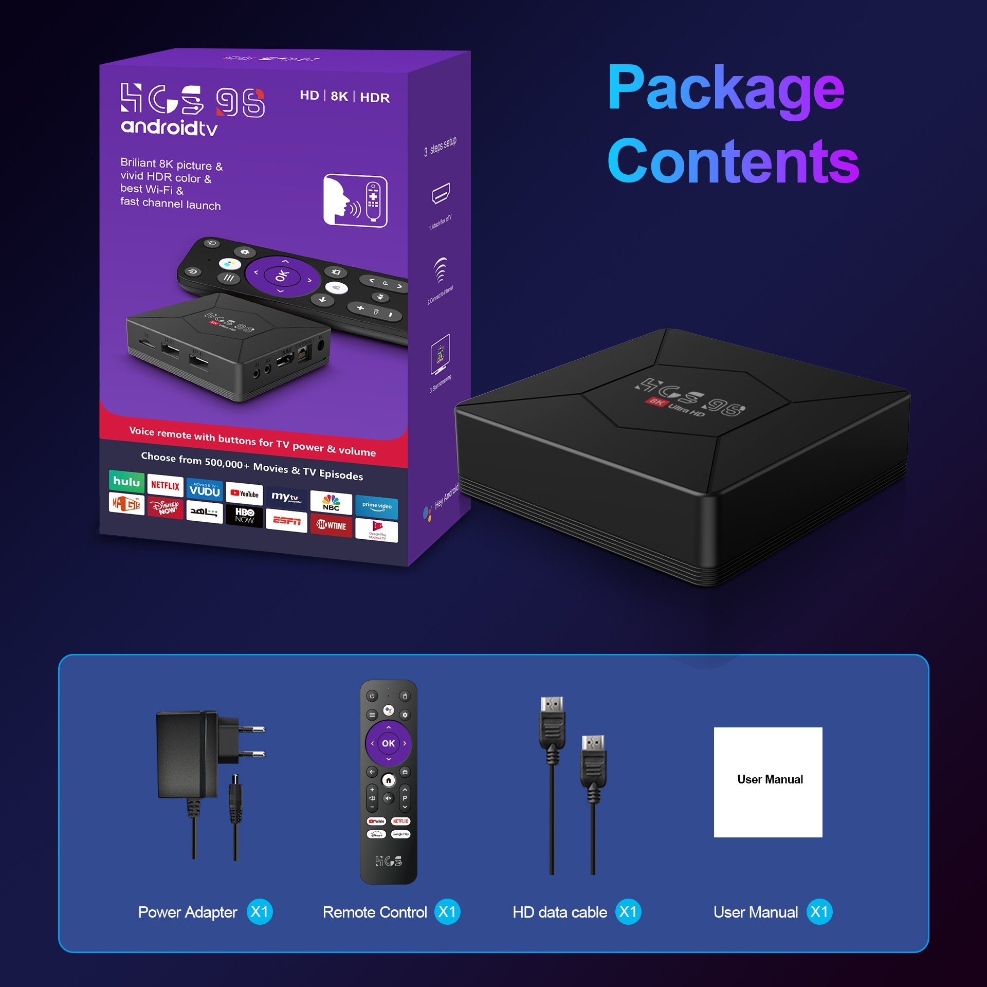 Provider support free test smart set top box hcs98 Allwinner H313 tv box android 13 8k HD play set-top box android 13