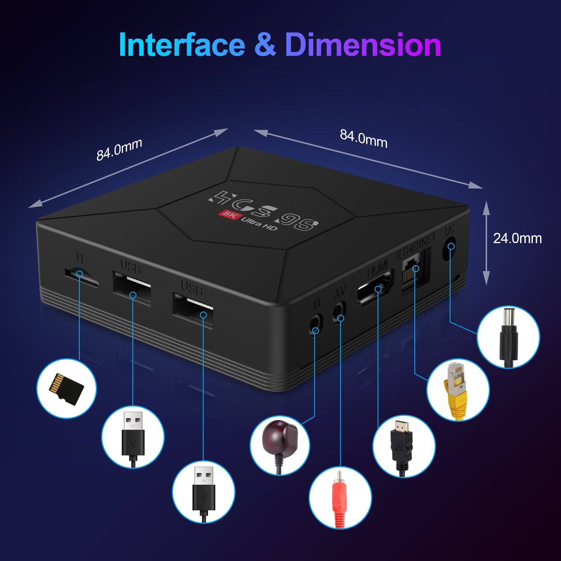 Provider support free test smart set top box hcs98 Allwinner H313 tv box android 13 8k HD play set-top box android 13
