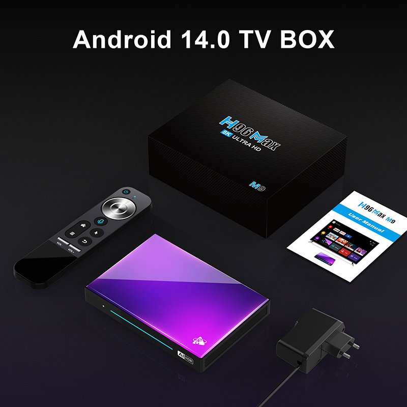 Android 14 New Tv Box H96 Max M9 RK3576 2GB Ram 16GB Rom Wifi 6 8K Set-top Box with 2.4G Air Mouse