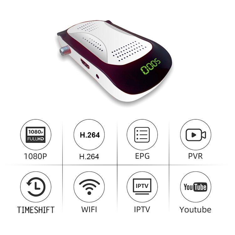 OURSTONE OEM/ODM Custom DVB S2/S Satellite Receiver With CCCAM XCAM DVB S2 Set Top Box IKS DVB S2