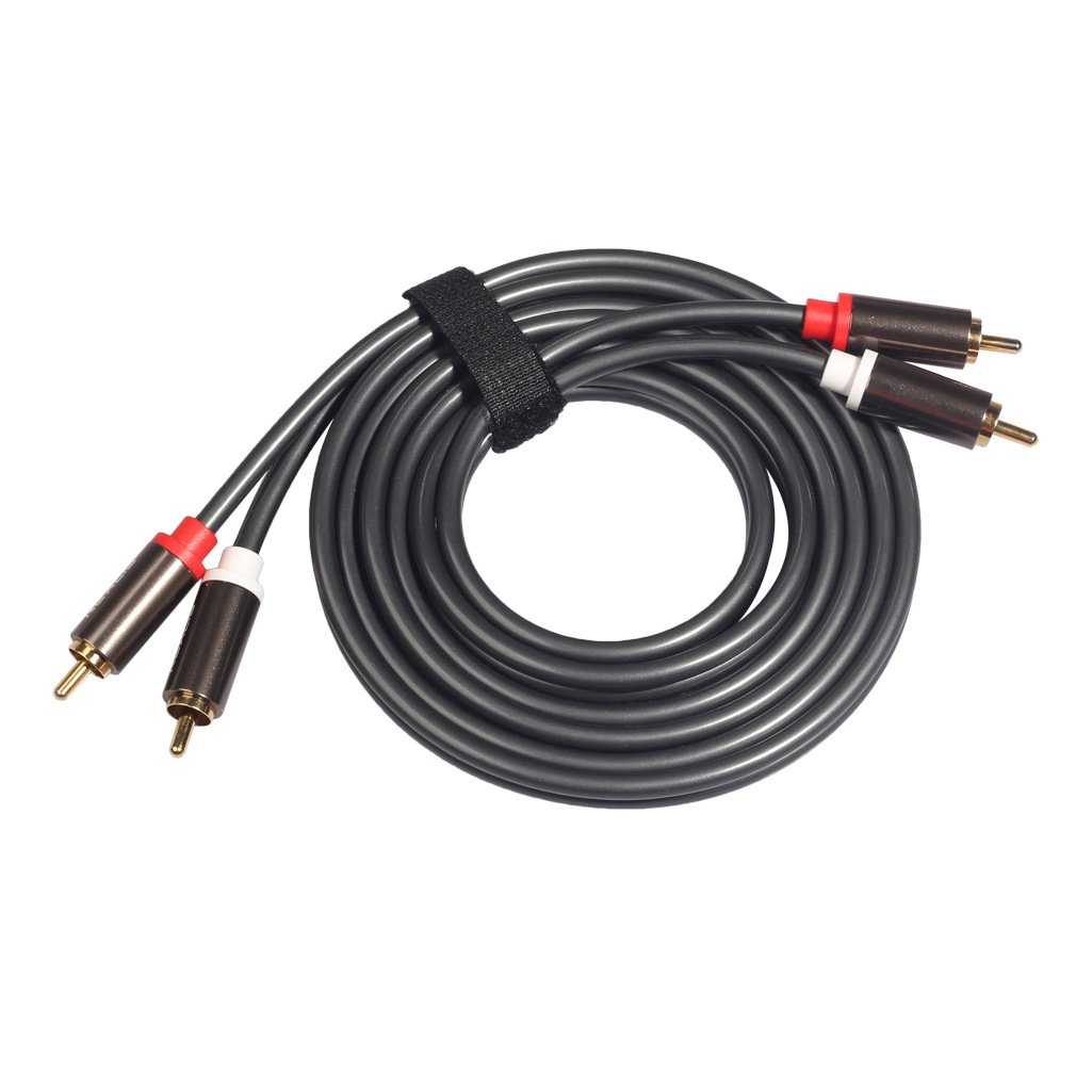 Aluminum alloy head thickened all copper core audio cable RCA double lotus TV set-top box audio signal cable
