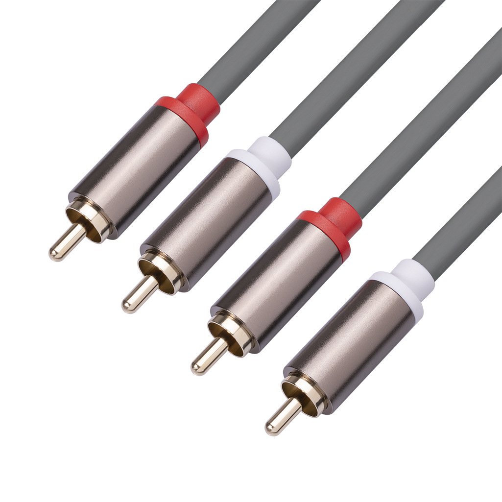 Aluminum alloy head thickened all copper core audio cable RCA double lotus TV set-top box audio signal cable