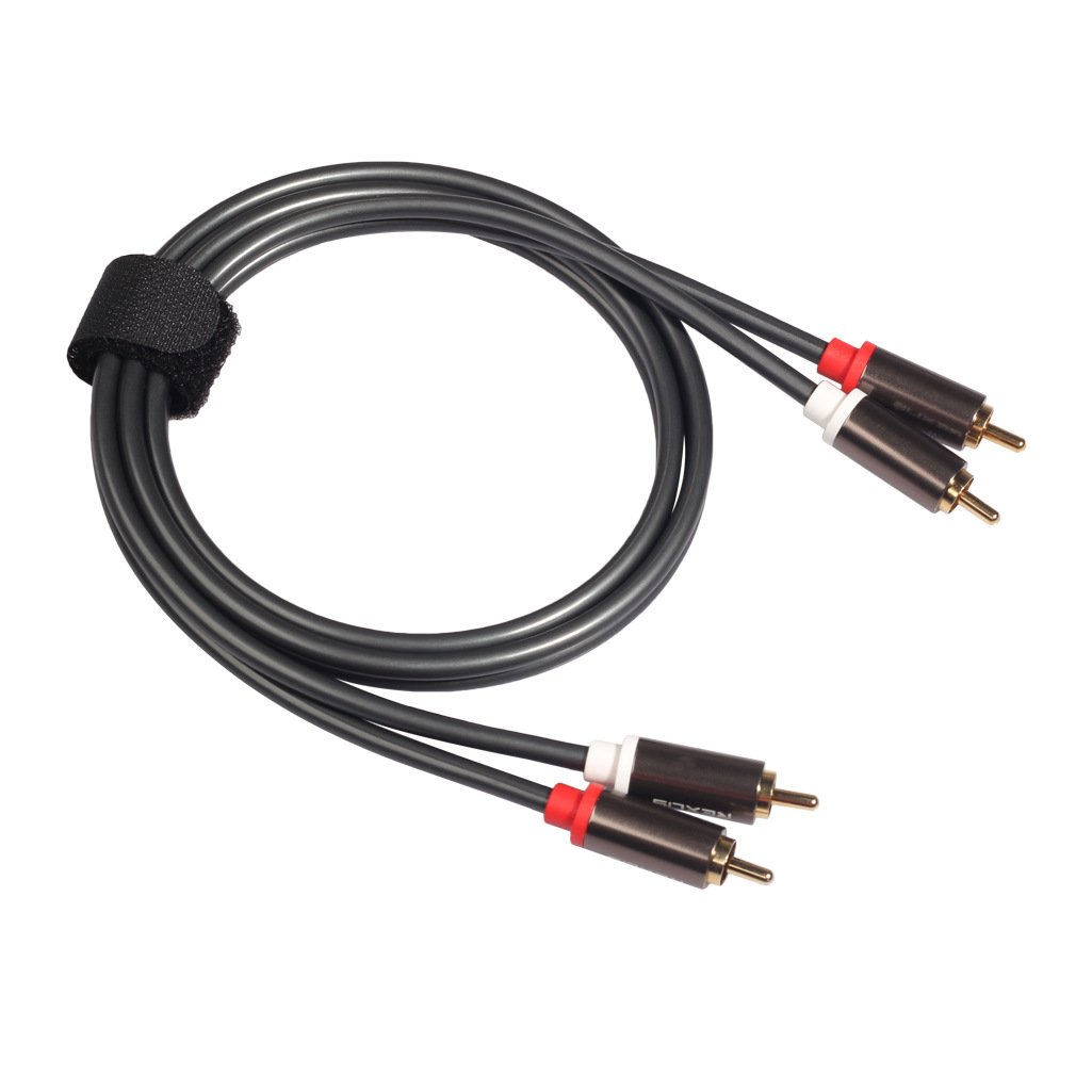 Aluminum alloy head thickened all copper core audio cable RCA double lotus TV set-top box audio signal cable
