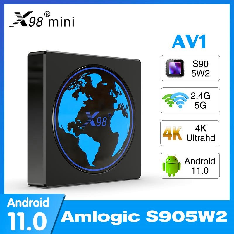 New Leadcool Android 11 Smart TV box X98 Mini 4K UHD Set Top Box S905W2 Quad Core RAM 4G USB2.0