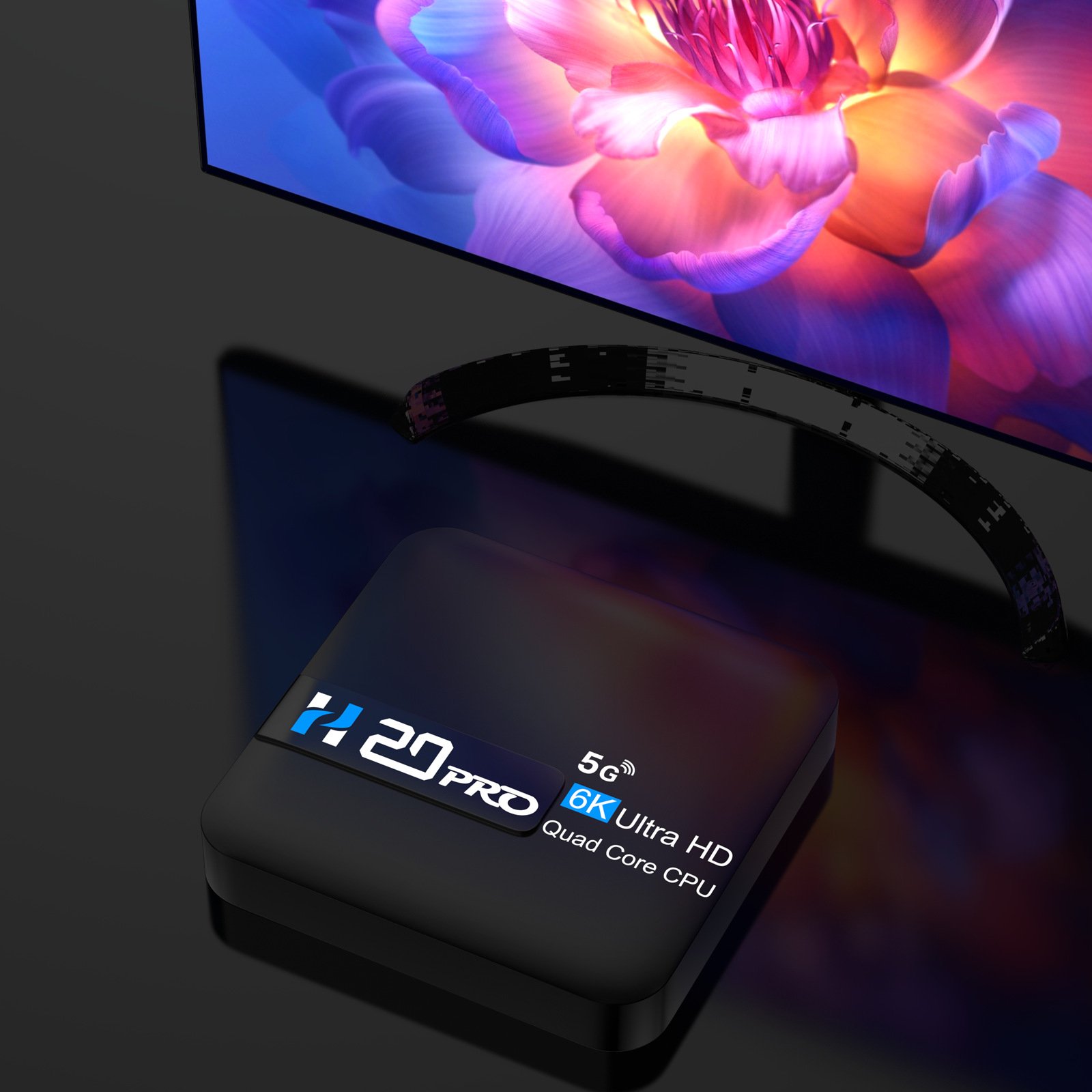 H20PRO Android 10.0 Smart TV Box 2GB RAM 8GB ROM Allwinner H616 Quad-core 2.4G/5G WIFI BT4.0 1000M 6K Media Player Set Top Box