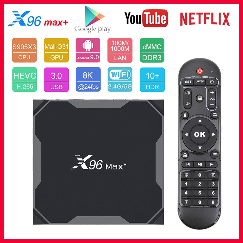 4K Smart Set-Top Box X96 Max Plus Support Multi Apps Game Movie Video Online Android TV Box With BT Dual Wifi