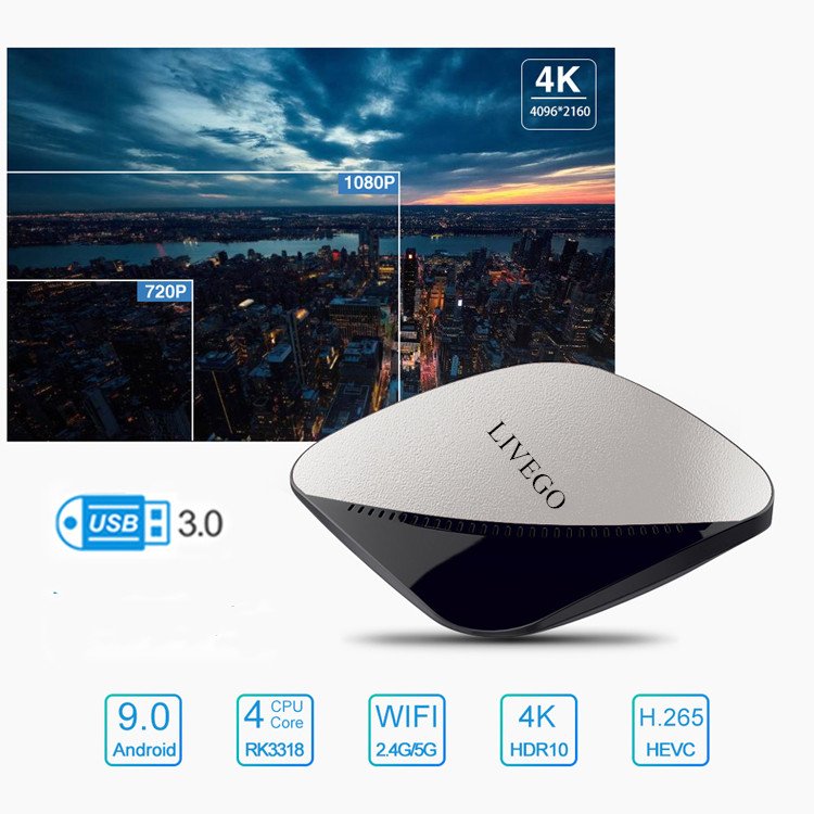 New Leadcool Android 9.0 Livego Set Top Box 4K TV Box RK3318 Quad Core USB3.0 UHD Image BT4.0