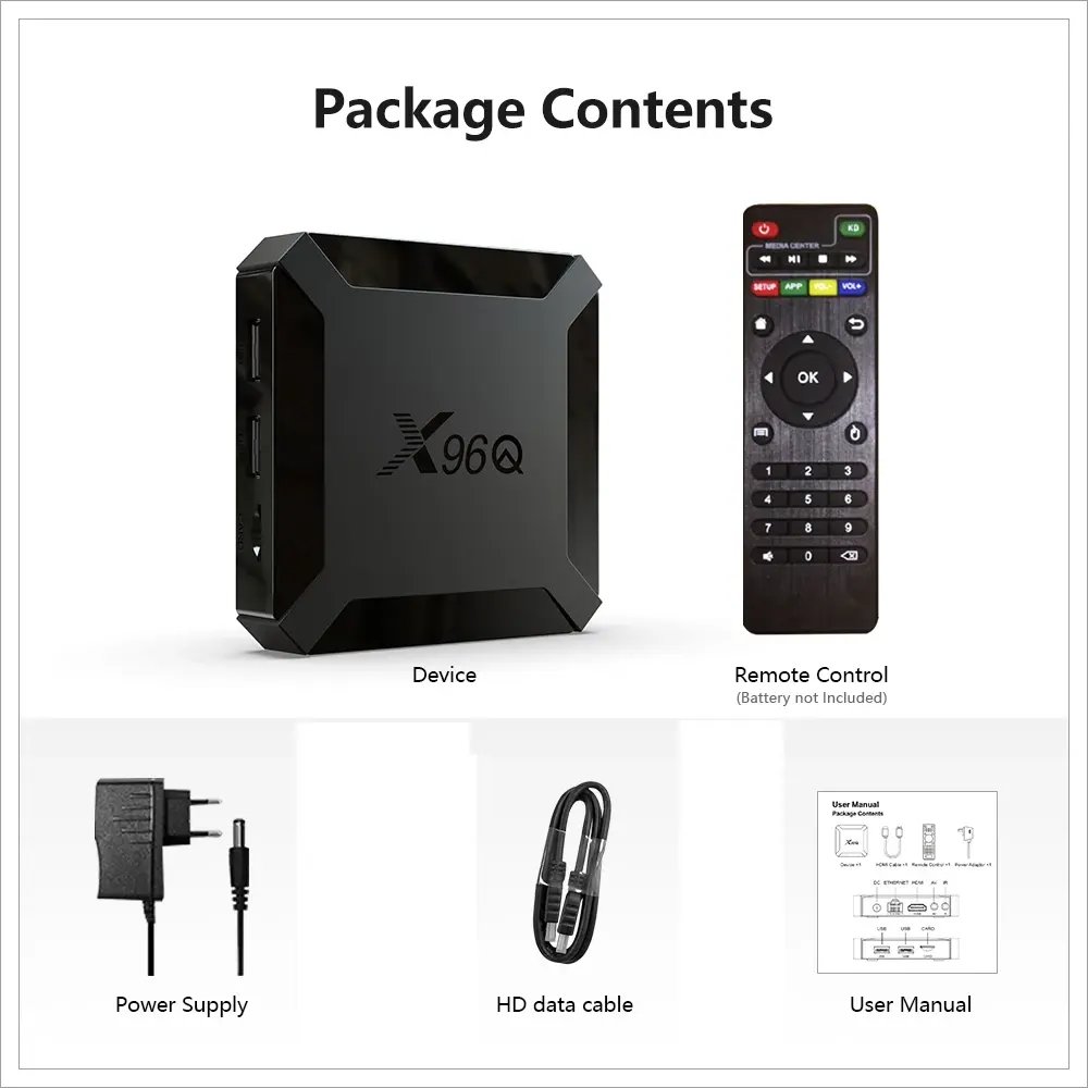 Best Price Allwinner H313 4K HD X96Q Tv Box Android 1gb 2gb 8gb 16gb Smart Digital Media Player Set-top Box X96q Android TV Box