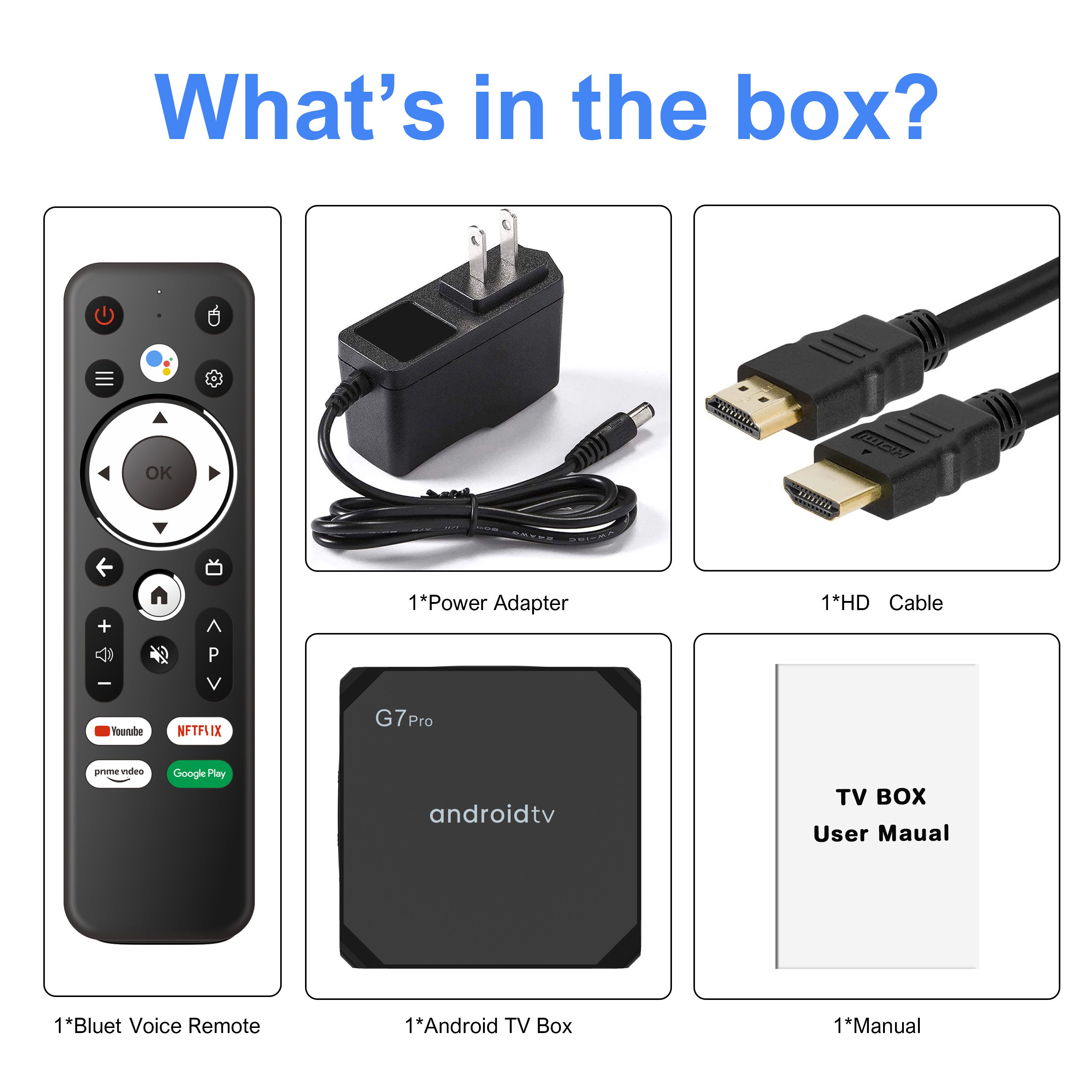 New G7 Pro Smart Android Tv box 4K Android 11.0 Amlogic S905Y4 ATV 2.4G/5G Dual WIFI 4G/32G Smart Set Top box With Voice Remote