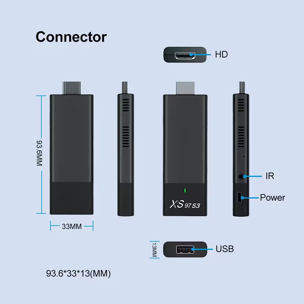 XS97 S3 HOT Sale Wholesale NEW Design Model TV Dongle Allwinner H313 TV Stick Android TV Stick Set Top Box