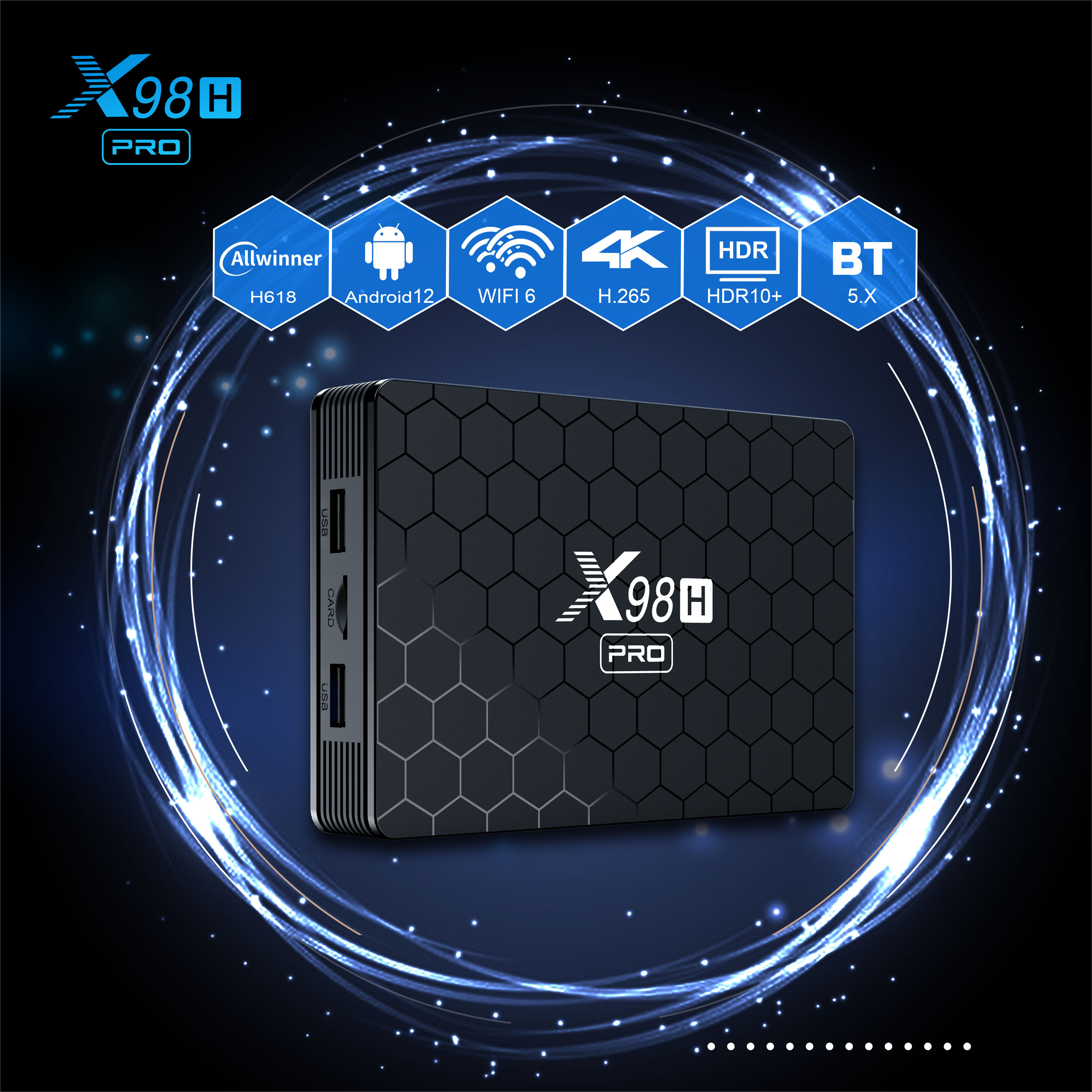 Limited-time promotion X98H PRO Android Tv Box 12.0 Smart TV Box H618 2.4G/5Ghz Wifi 6K HD X98H PRO Set Top Box