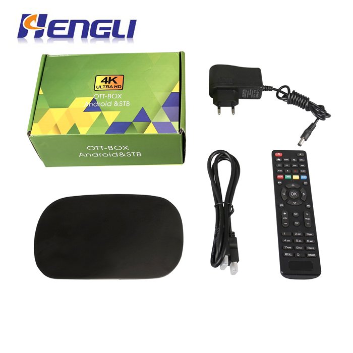 Android OTT+T2/S2 4k Quda core H.265 HEVC smart tv box Amlogic S905X3 Android Set-top box factory Hengli 2023
