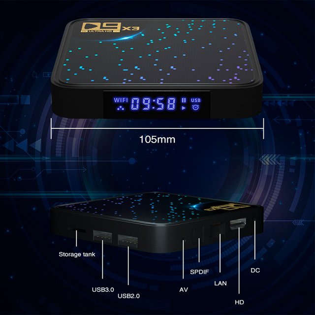 HD TV D9X3 S905X3 TV BOX ATV Android network TV set-top box network player 5GWIFI