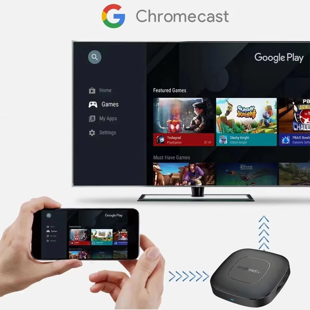 T1 android 13 atv set top box allwinner h313 smart 4K video 5G wifi tv box phone screen casting android box type-c power cable