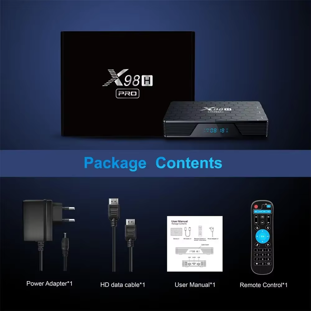 Factory new 2.4G 5G WIFI X98H Pro Allwinner H618 4GB 64GB android 12 4K HD Video Decoder smart set top tv box X98H Pro