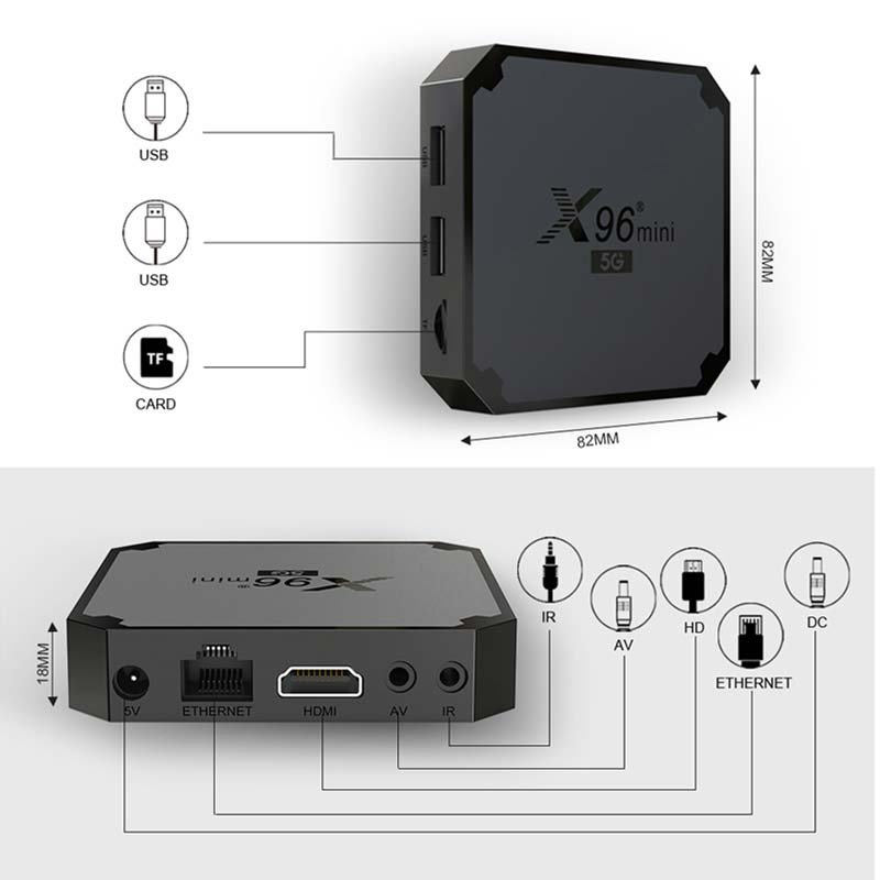 X96MINI 5G Android 9.0 TV Box Amlogic S905W4 Best-selling 2.4G & 5G Dual-Band WiFi Smart Set-Top Box