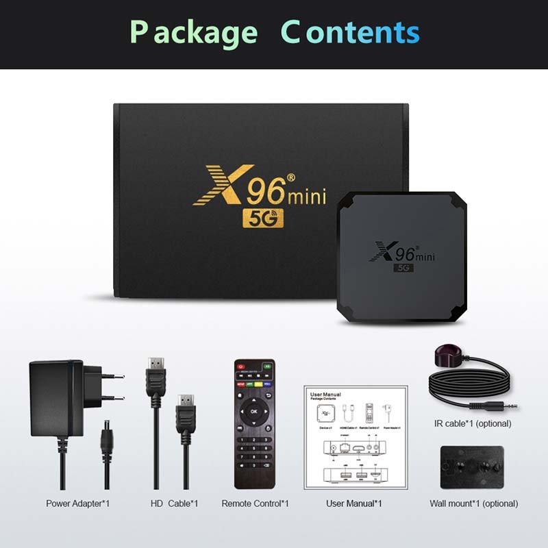 X96MINI 5G Android 9.0 TV Box Amlogic S905W4 Best-selling 2.4G & 5G Dual-Band WiFi Smart Set-Top Box