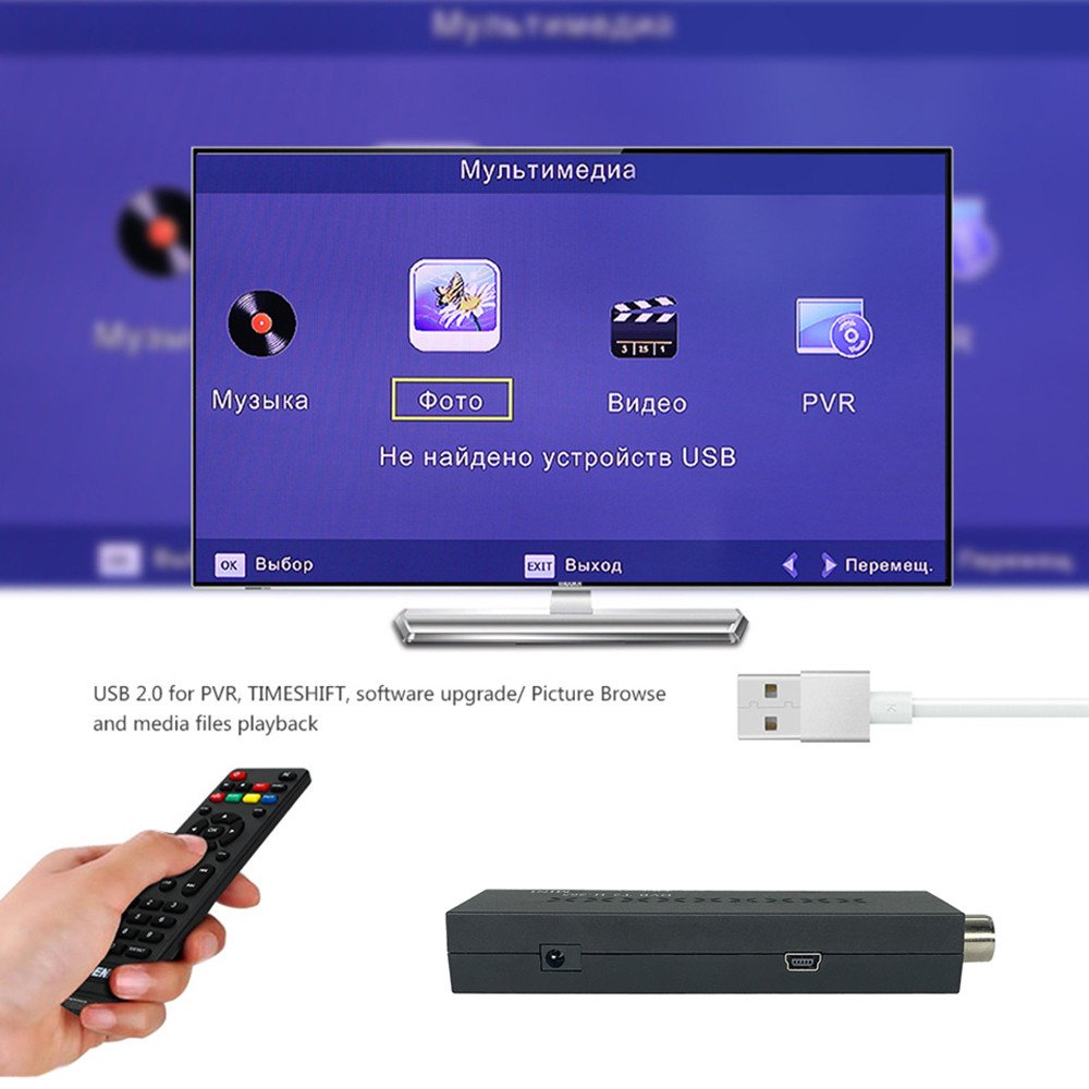 DVB-T2 Mini H.265 TV Stick 4k digital terrestrial Full HD 1080P TV Receiver Set Top box