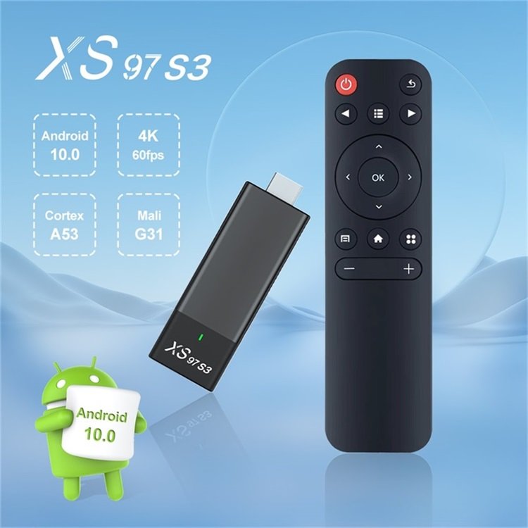 New Leadcool Android 10 TV Fire Stick XS97 S3 Smart TV Stick 1GB RAM 8GB EMMC Set Top Box Allwinner H313 CPU 4K HDR